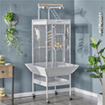 thumbnail image 3 of Renwick 61.5" Rolling Metal Bird Cage with Playtop, White, 3 of 12