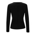 thumbnail image 6 of Hpapadks Cardigan Sweaters for Women Single Breasted Button Solid Slim Fit Long Sleeve Round Neck Knitted Ribbed Top Shrugs for Women Dresses, 6 of 7