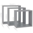 thumbnail image 2 of vidaXL Scandinavian 3.9" x 11.8" Gray Floating Shelves 3 Count, 2 of 10