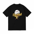 thumbnail image 2 of Baseball Shirt Men Baseball Player T-Shirt Short Sleeve Vintage Graphic for Men (Black XXL), 2 of 3
