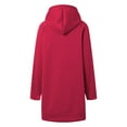 thumbnail image 7 of Women's Drop Shoulder Solid Color Hooded Sweatshirt with Side Pockets and Side Slits, Soft Breathable Long Sleeve Casual Pullover for Winter, Daily Wear and Street Fashion Red XXXXXL, 7 of 7
