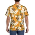 thumbnail image 3 of Bixox Men's White Floral and Butterflies Printed Short Sleeve Skinny Athletic T-Shirt, 3 of 6