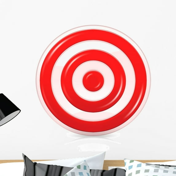 Red Target Wall Decal by Wallmonkeys Peel and Stick Graphic (24 in H x 24 in W) WM219785