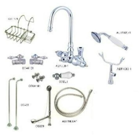 Kingston Brass CCK12T1SS-SB Wall Mount Clawfoot Tub Filler Kit (Best Prices On Clawfoot Tubs)