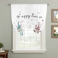 thumbnail image 2 of Happy Easter Tie Up Curtains 45 Inches Long, Kitchen Window Curtains Over Sink, Cute Gnomes Eggs Spring Daisy Flowers Plants Small Window Curtains Shade Balloon Curtains Valances for Bedroom 34"x45", 2 of 8