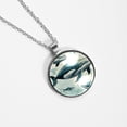 thumbnail image 4 of Whale Elegant Glass Circular Pendant Women's Necklace, 4 of 5