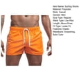 thumbnail image 7 of Summer Low-rise Elastic Waistband Drawstring Beach Surfing Shorts Breathable Side Irregular Trim Men Swimwear Shorts-White,2XL, 7 of 7
