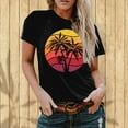 thumbnail image 2 of RKSTN T-Shirts Graphiques pour Femmes Col Rond Manches Courtes Blouse de Plage Hauts Aguichant Impression Régulière Chemises, 2 of 5