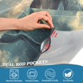 thumbnail image 4 of Yayeee Kitchen Valance Rod Pocket 54" x 18" Living Room Window Curtain, Beige Floating Whale, 4 of 6