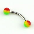 thumbnail image 4 of HOOUN 20X Stainless Steel Ball bell Curved Eyebrow Rings s Tragus Piercing-lq@, 4 of 5