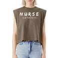 thumbnail image 5 of EcoLoom Cute Nurse I Will Be There For You For Rn Lpn Cap Sleeve Muscle Crop Shirt Women Sleeveless Baby Tee, 5 of 5