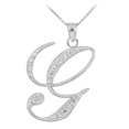 thumbnail image 1 of STERLING SILVER LETTER SCRIPT "G" CZ INITIAL NECKLACE - 16", 1 of 1