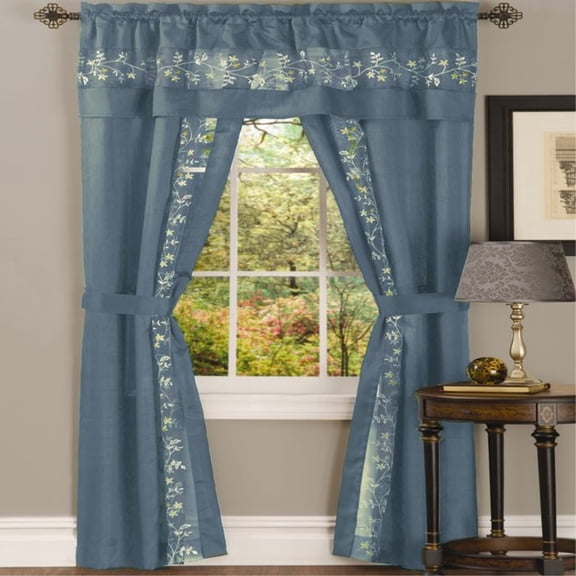 Ergode Fairfield 5 Piece Window Curtain Set - 55x84 - Ice Blue
