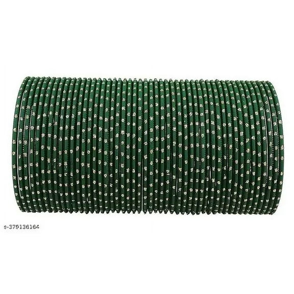 Handmade Dark green Color 36 PCS Spark Metal bangle bracelet For Girls Made In India High Quality Metal Bangles Set
