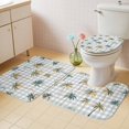 thumbnail image 4 of Palm Trees Bathroom Rugs Set Summer Tropical Plant Non Slip Absorbent Soft Bath Mats 3 Piece Set with Bathroom Rug, U-Shaped Floor Mat, Toilet Seat Cover Large Size, 4 of 9