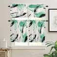 thumbnail image 2 of Color Block Kitchen Curtains and Valances Set, Modernism Minimalist Art Green Black Rod Pocket Window Valance 18 Inch Window Curtain Panels for Living Room Bedroom Laundry, 27.5x24in, 3 Pieces, 2 of 7