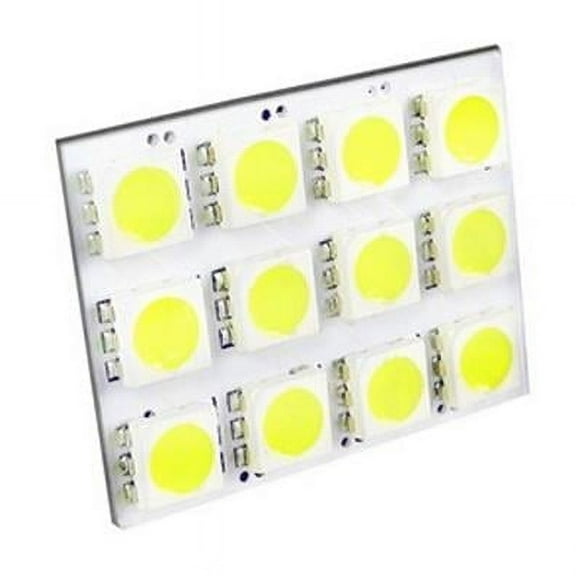 Spec-D Tuning White 12-SMD Dome Door Light T10 LED Panel W5W 194 501 W/ 3 Adapters
