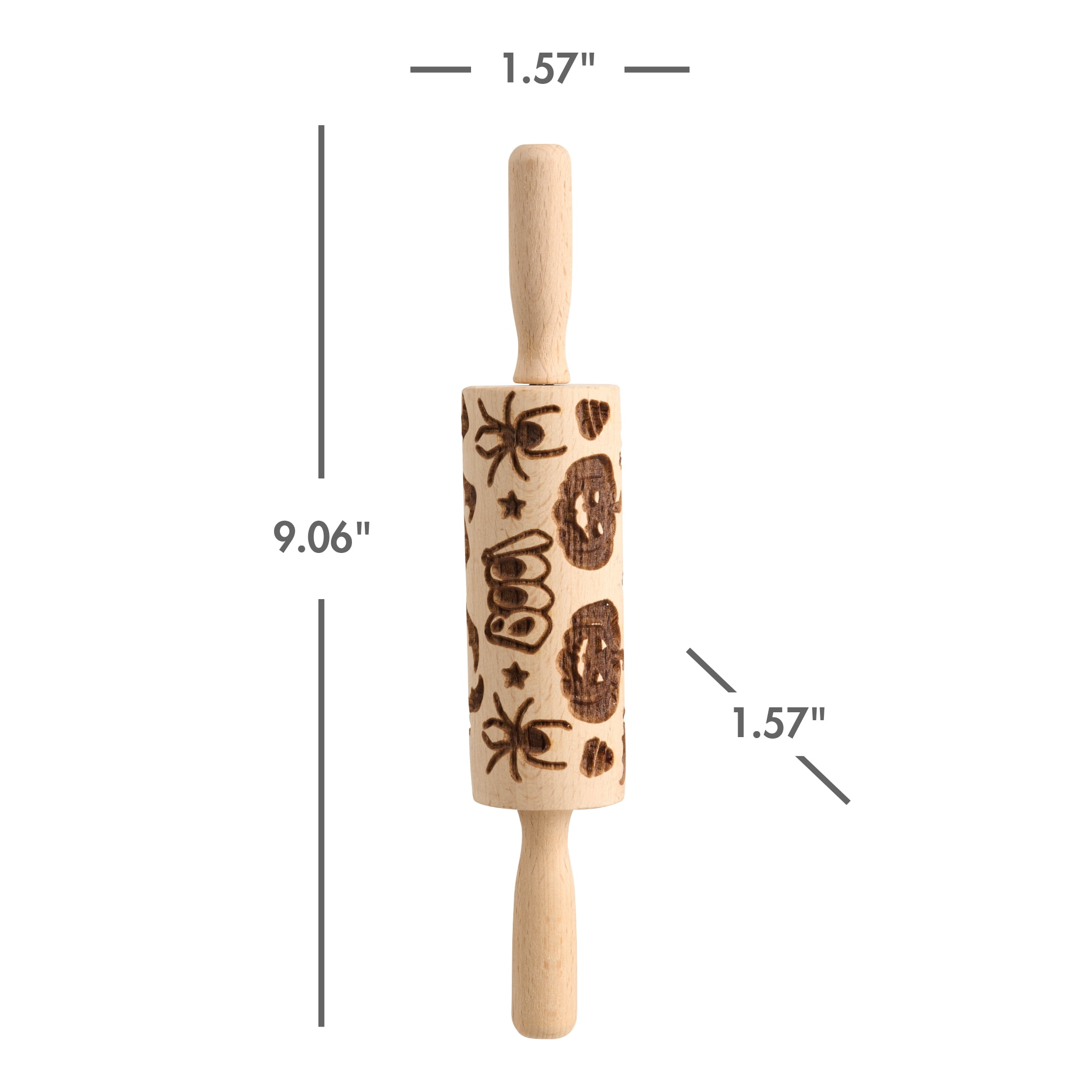 Way To Celebrate Halloween Engraved Wood Rolling Pin