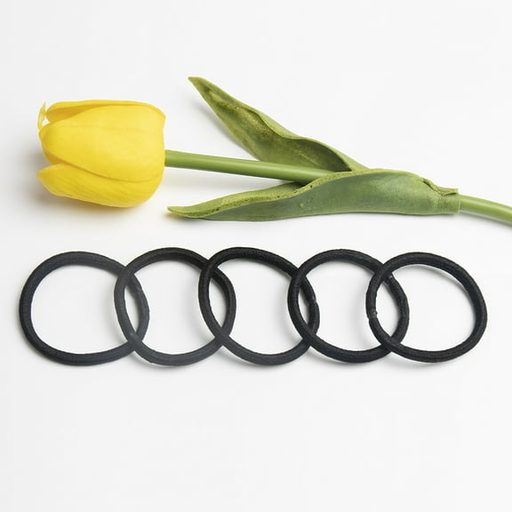 NICEXMAS Hair Ropes Black 100Pcs 2In Round Ponytail Holder Rings