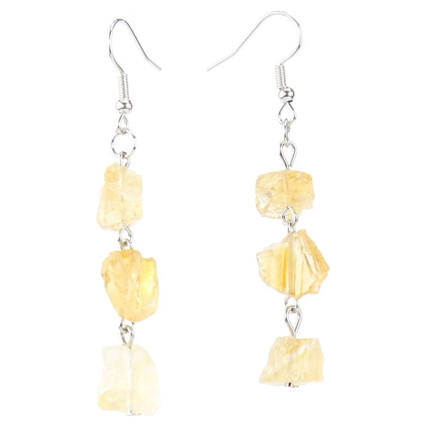 Pendientes de cristal Qarigey para mujer amarillo