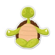 Turtle Yoga Cute - 3" Vinyl Sticker - For Car Laptop I-Pad Phone Helmet Hard Hat - Waterproof Decal