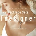 thumbnail image 3 of Wedding Necklace Earrings Set Silver Rhinestone Necklaces Teardrop Drop Earring, 3 of 5