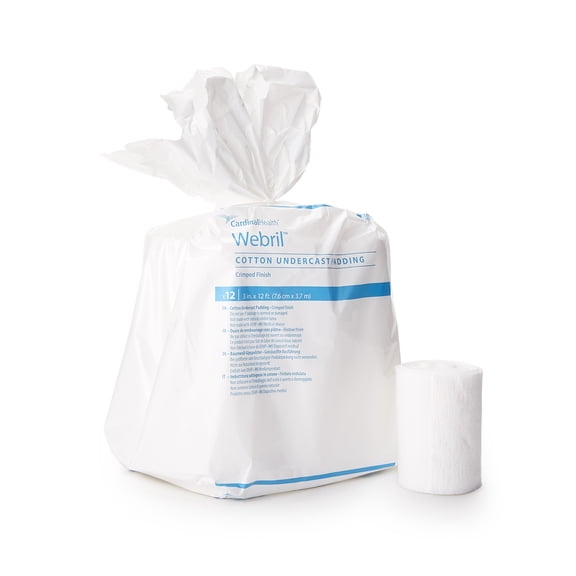 Webril Cast Padding 6" x 4 Yd Cotton White 3489, 36 Ct