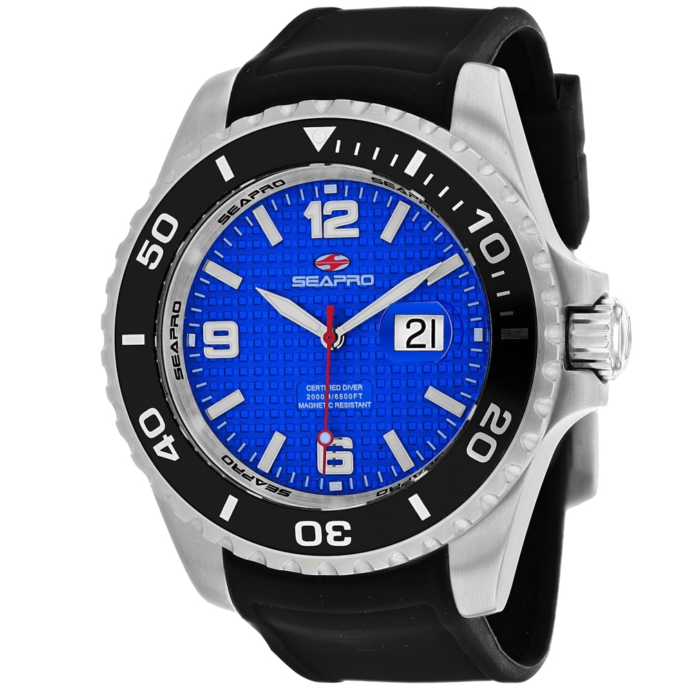 Orologio Uomo Seapro SP2742 Al Quarzo - Cassa Acciaio, Cinturino Pelle, Quadrante Blu, 20 ATM