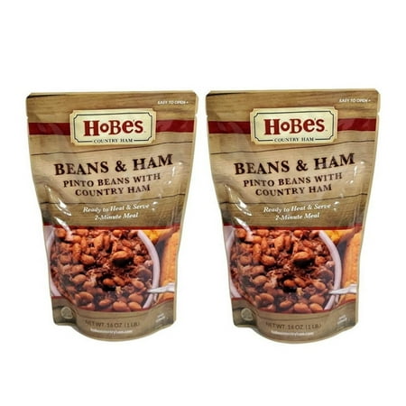 Hobe s Beans & Ham Pinto Beans With Country Ham Ready to Heat & Eat in 2 Minutes 2-16 Oz Bags