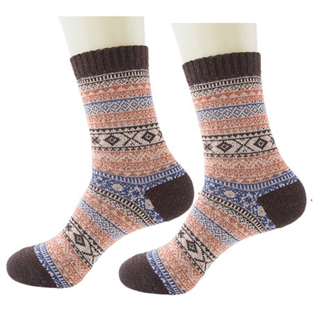 

Mens Winter Thicken Faux Wool Crew Socks Ethnic Style Multicolor Geometry Striped Patterns Harajuku Thermal Warm Hosiery