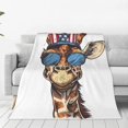 thumbnail image 1 of Balery American Giraffe Style Manta de Felpa Suave y Acogedora – Cobija de Franela Aterciopelada para Cama, Lavable y Cálida para Sofá, Mascotas, Transpirable-40"x30", 1 of 7