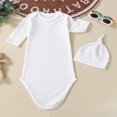 thumbnail image 2 of 2 Pcs Nouveau-Né Bébé Fille Garçon Rentrant à la Maison Robe Nouée Unisexe Tenue de Sommeil Pyjama, 2 of 6