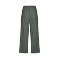 thumbnail image 5 of Viikei Cargo Pants Women Linen Pants Women Summer Wide Leg Pants for Women Fashion Womens Casual Solid Color Elastic Loose Pants Straight Wide Leg Trousers with Pocket, 5 of 5