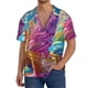thumbnail image 1 of Fotbe Rainbow Melting Ice Cream Camisa Estampada de Manga Corta para Hombre, Casual de Verano, Estilo Playero, Sin Arrugas-4X-Large, 1 of 5