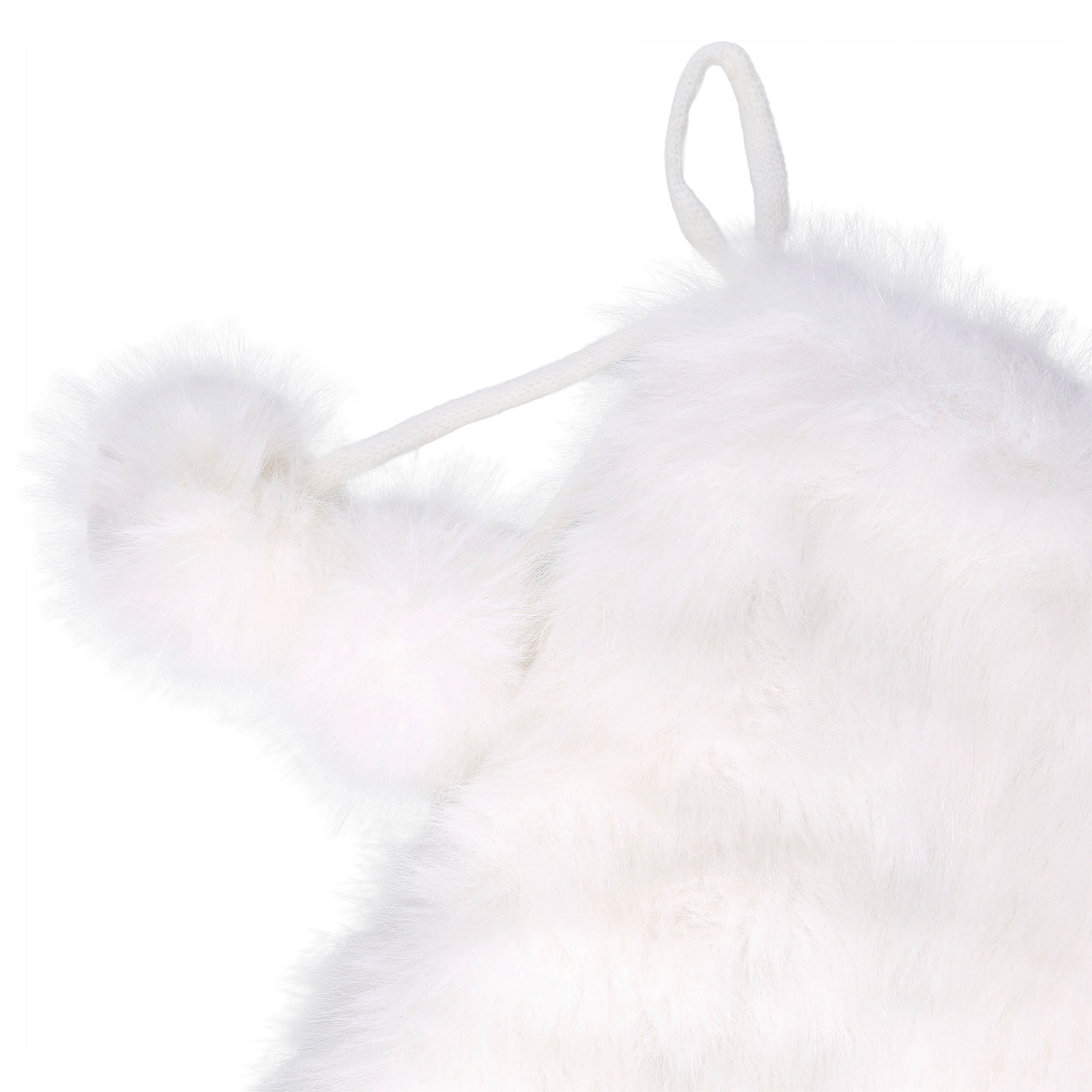 Faux Fur Christmas Stocking, White, 18", by Holiday Time