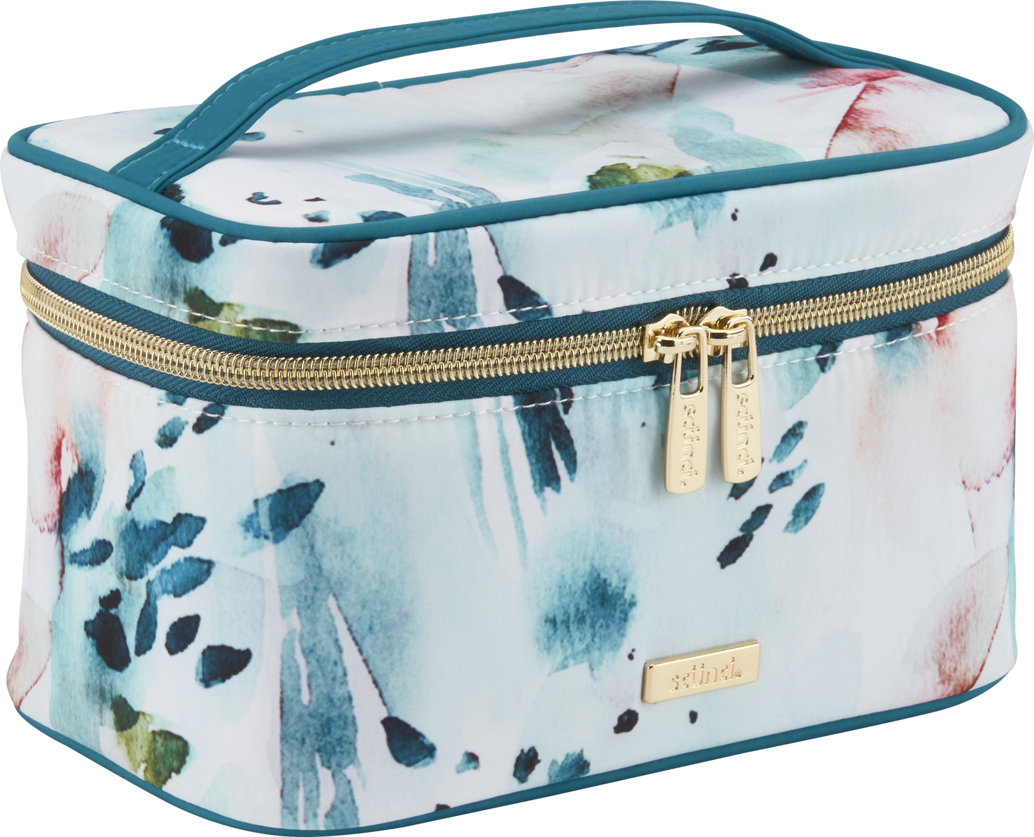 Scunci Floral Watercolor Train Case Set