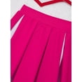 thumbnail image 6 of YIZYIF Kids Girls Schoolgirl Cheer Leader Uniform Crop Top with Pleated Skirt Dance Gym Suit Cheerleading Sports Outfit Hot Pink 8, 6 of 7