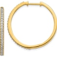 thumbnail image 1 of 14K Yellow Gold Diamond Milgrain Hinged Hoop Earrings (29 X 29) Made In India em4280-055-ya, 1 of 5