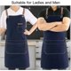 thumbnail image 2 of Genixart Chef Apron for Men Women with Pockets, Cotton Canvas Apron for Kitchen Cooking Baking Artist Painting, Cross Back Work Aprons for Shop, Garde, 2 of 5