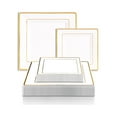 thumbnail image 7 of Smarty 6.5" White Gold Square Edge Disposable Plastic Salad Plates 120ct, 7 of 7