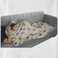 thumbnail image 6 of Butterfly Soft Flannel Fleece Throw Blanket, Cartoon Style Animal Silhouette with Flower Patterned Background Vibrant Image, Cozy Plush for Indoor and Outdoor Use, 50" x 70", Multicolor, by Ambesonne, 6 of 6