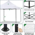thumbnail image 5 of YRLLENSDAN Pop Up Canopy 10x10 Pop Up Canopy Tent Party Tent Ez Up Canopy Sun Shade Wedding Instant Folding Protable Better Air Circulation Outdoor Gazebo with Backpack Bag (White), 5 of 7