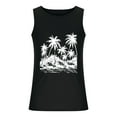thumbnail image 4 of ZCFZJW Men's Muscle Tank Tops Quick Dry Big and Tall Regular Fit Casual Workout Gym Tanks Summer Tropical Palm Tree Print Sleeveless T Shirts Black XXXXL, 4 of 5