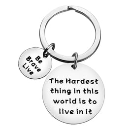 Friendship Keychain For Besties - Inspirational Quote Gift For Women, BFF, Soul Sister | Silver Keepsake Keyring