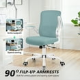 thumbnail image 4 of COOLHUT Ergonomic Office Chair, Home Office Desk Chair, Comfort Mesh Task Chair with Adjustable Lumbar Support and Flip up Arms, Light Blue, 4 of 16