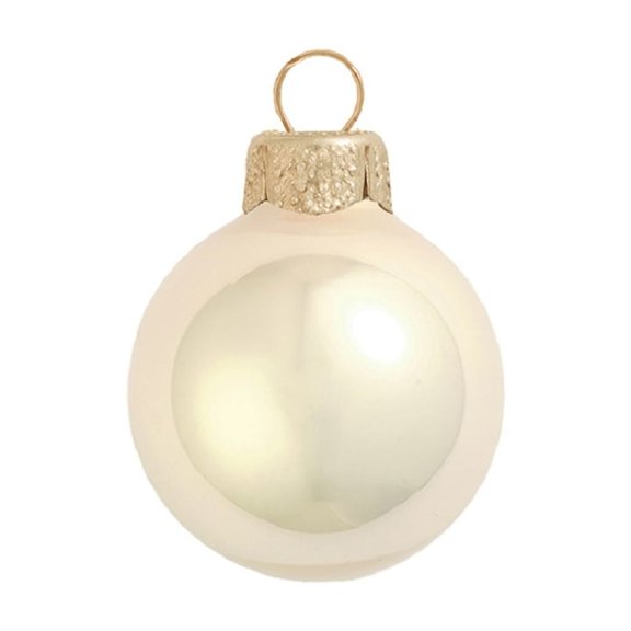 Whitehurst Pearl Finish Glass Christmas Ball Ornaments - 4.75" (120mm) - Champagne - 4ct