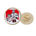 thumbnail image 1 of China Red Education Publicity Model Round Metal Golden Pin Brooch Clip, 1 of 3