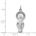 thumbnail image 4 of Sterling Silver Polished & Satin CZ Miraculous Medal Pendant Charm, 4 of 4
