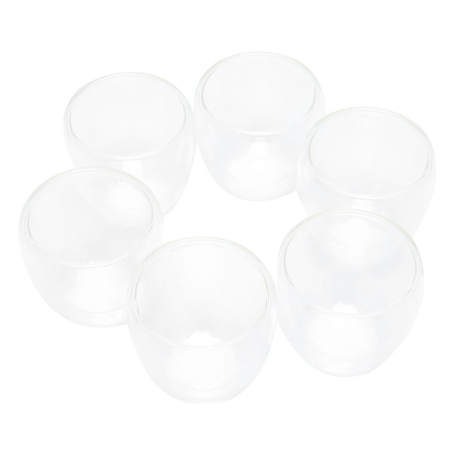 Taza para bebidas, 6 piezas, 100 ml, taza de café, cristalería, taza de té, durabilidad extendida Jadeshay A