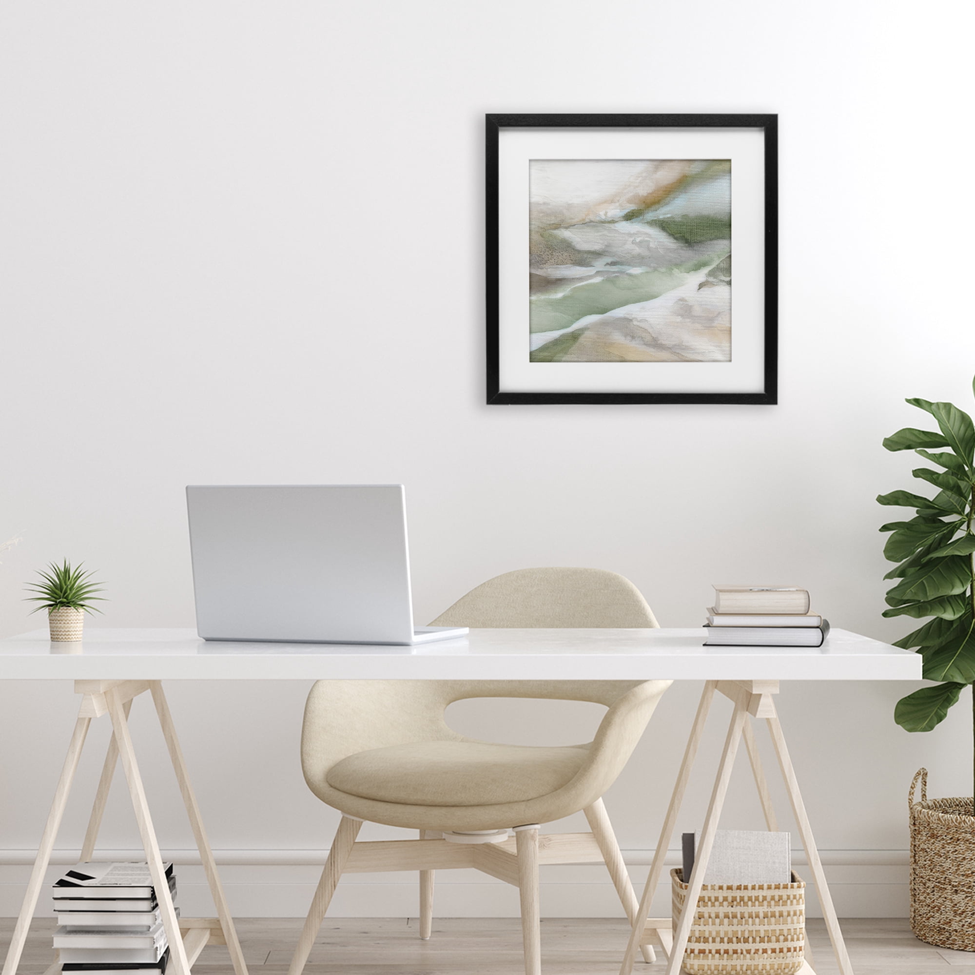 Stupell Industries Serene Misty Landscape Black Framed Print Under Glass, design by Carol Robinson